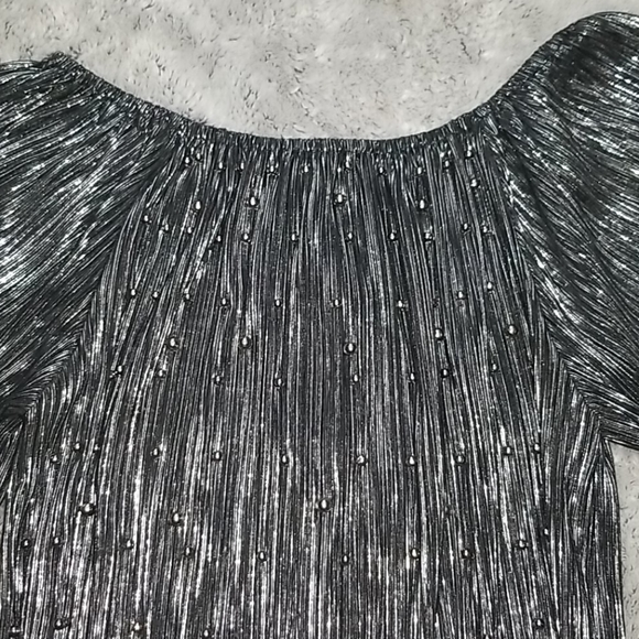 silver metallic blouse - Picture 3 of 9